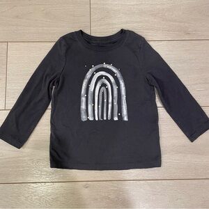 Cat & Jack Toddler Girls Dark Grey Rainbow Long Sleeve Tee - 3T